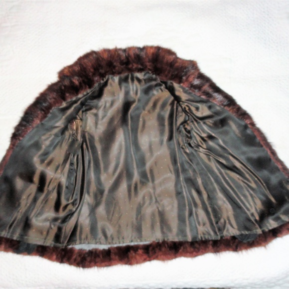 Vintage Glossy Chocolate Brown Mink Jacket Fur - Picture 7 of 7